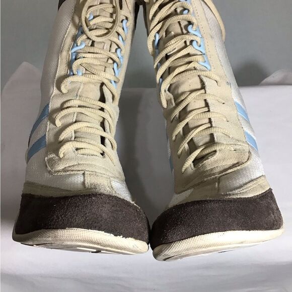 Baker’s Y2K Suede Nylon High Heel Ankle Boots Stylish Beige and Brown Size 8 1/2 - Picture 7 of 14